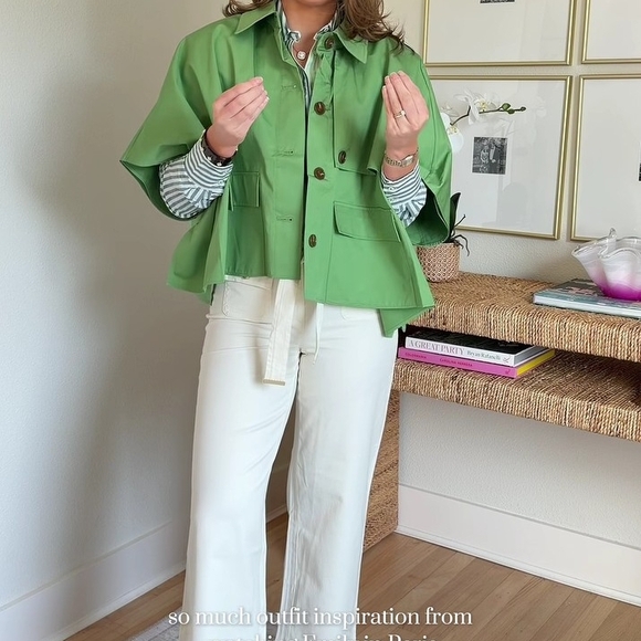 Michael Kors Cap Sleeve Trench Coat with Gold Accents - Picture 6 of 6